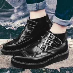 T.U.K 3-buckle Pointed Creepers Platforms boots
